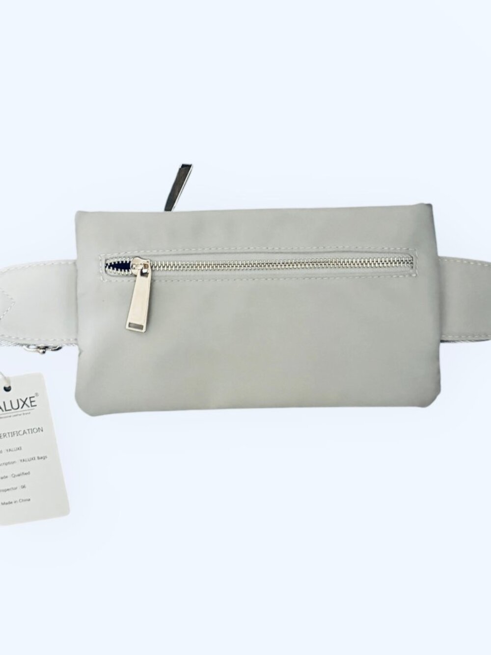 Light Gray Nylon Fanny Pack Adjustable Waist Belt Bag Crossbody Sling